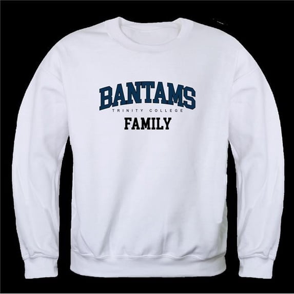 Trinity University Bantams Family Crewneck Sweatshirt, White - Small