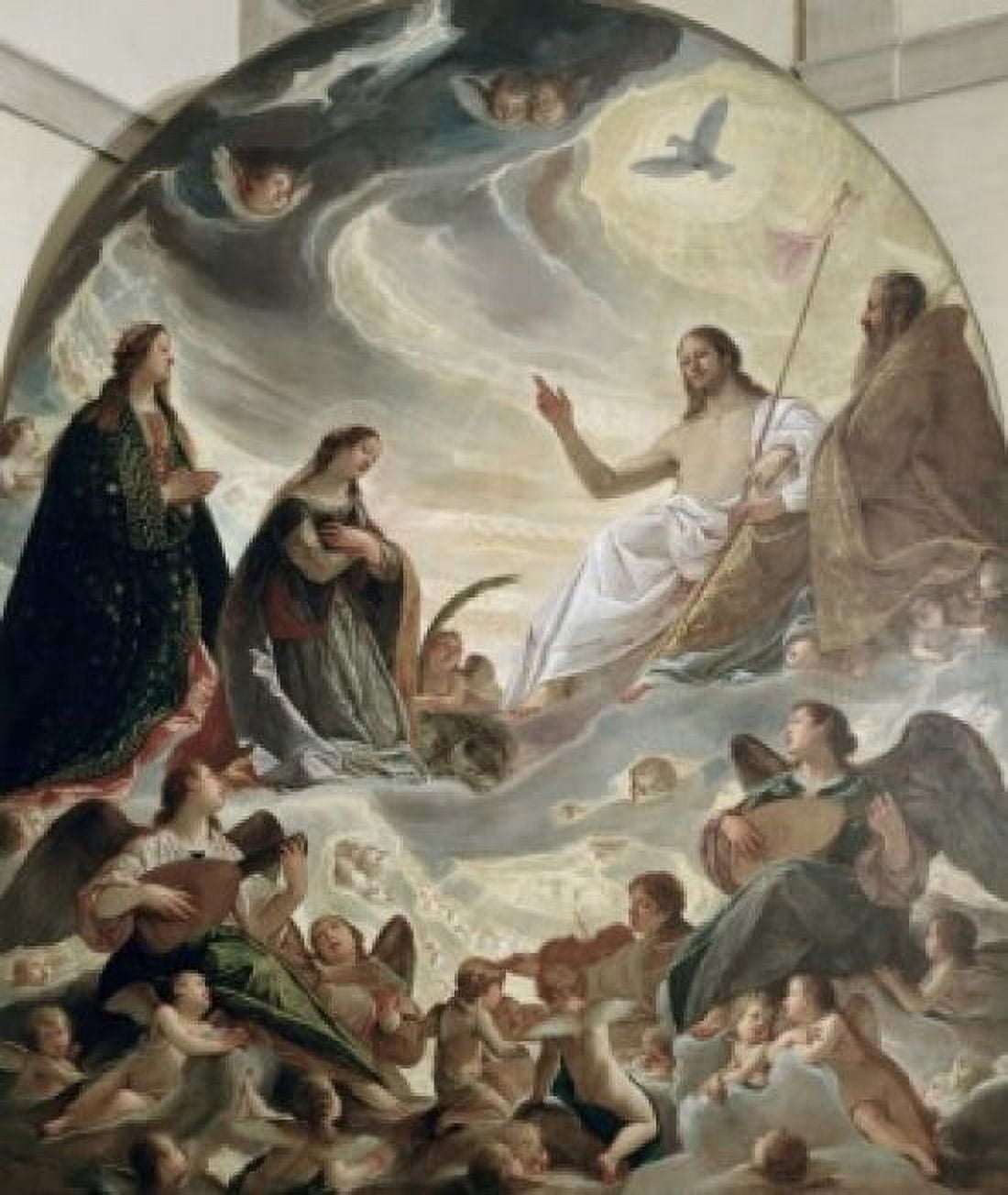 Trinity with Saints Ursula & Margaret Antonio Maria Viani (ca 1555-1635 Italian) Ducal Palace Mantua Italy Canvas Art - Antonio Maria Viani (18 x 24)