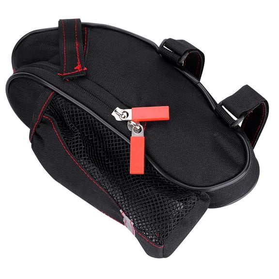 Trinka Portable Rainproof Bicycle Saddle Pouch Seatpost Nylon Bag Pack, 9.84 inches / 25 cm, Black and Red