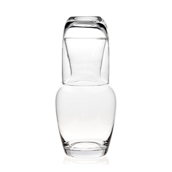 Trinkware Clear Glass Bedside Carafe with Tumbler Night Set 24oz