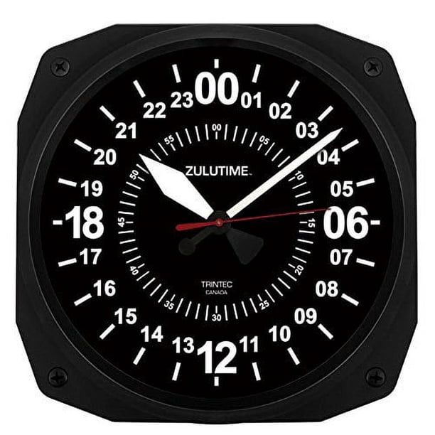 Trintec 24 Hour Square Military Time SWL Zulu Time 24Hr Wall Clock 10 ...