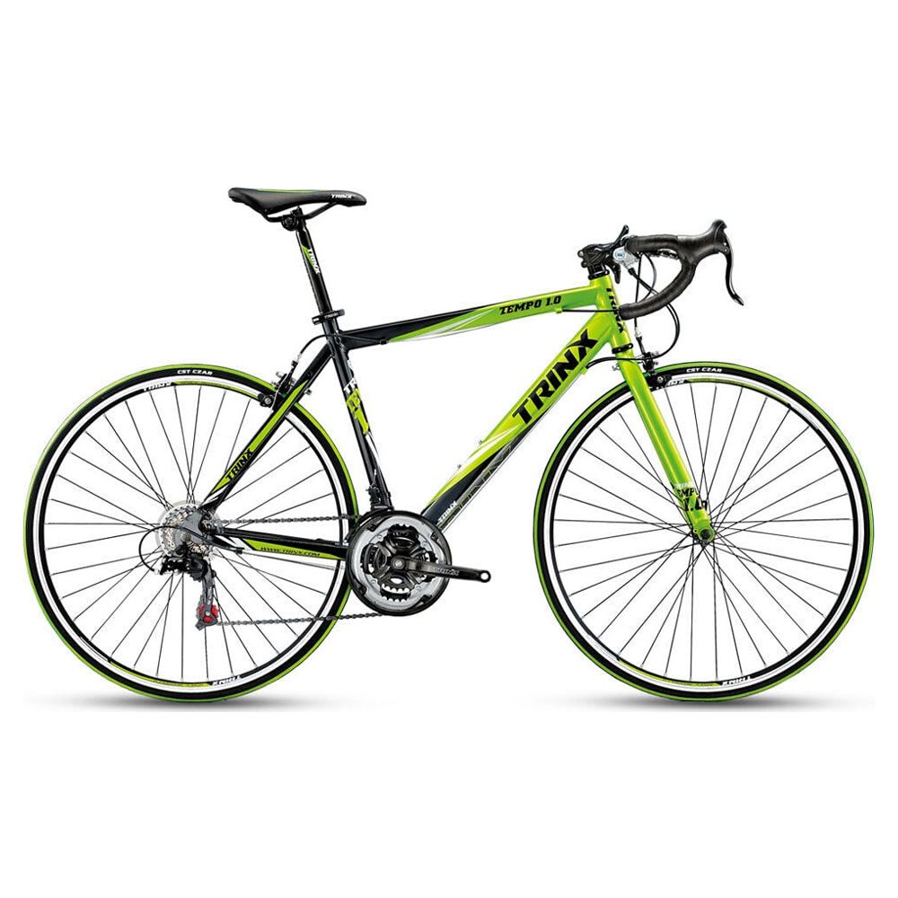 Trinx TEMPO1.0 700C Road Bike 21 Speed Racing Bicycle Black Green - image 1 of 6