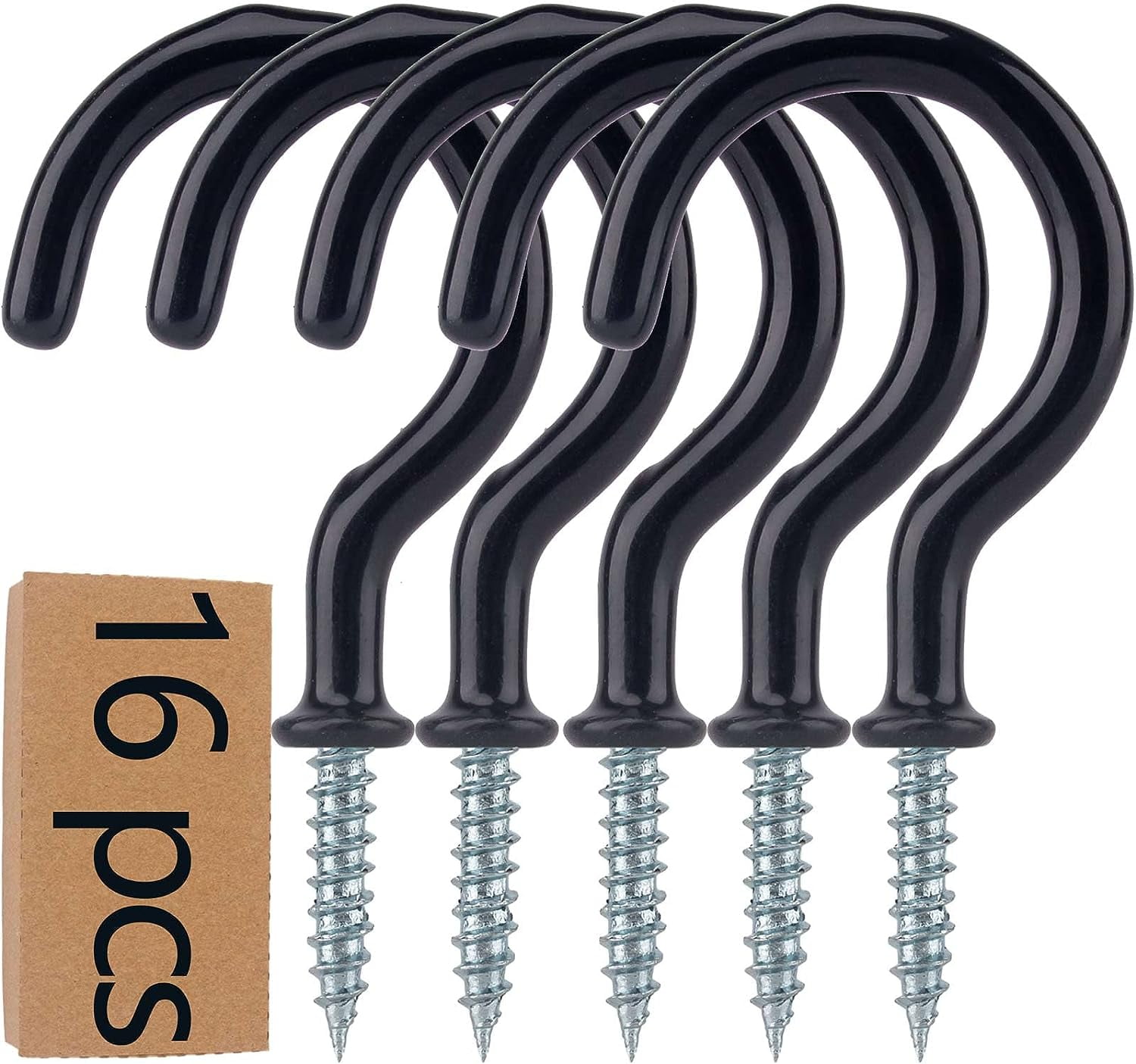 Trinyaa Screw-In Metal 2.9 in 16-piece Hardware Hooks