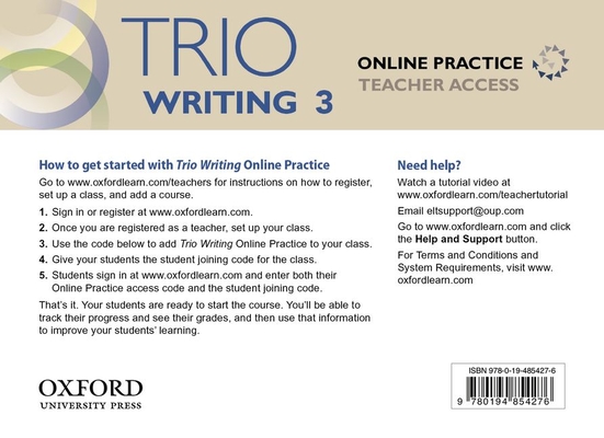 Trio 3 Teacher Online Practice Access Code Card - Walmart.com