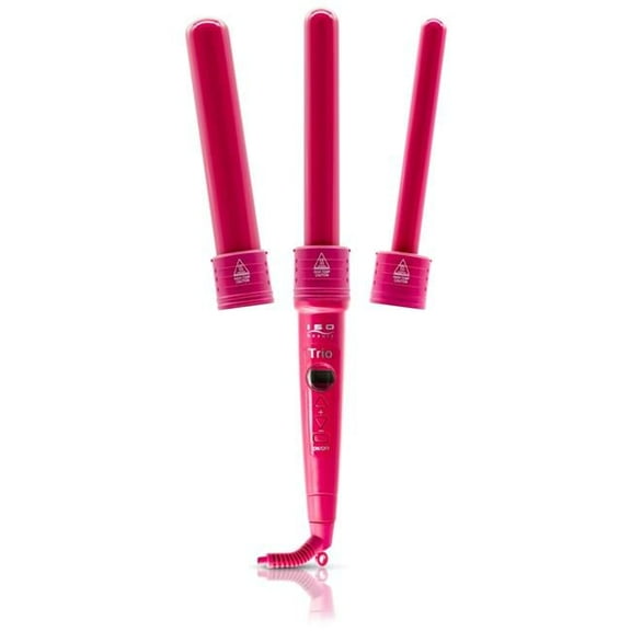 Trio 3-in-1 Interchangeable Professional Tourmaline-Infused Ceramic Curling Set - Pink