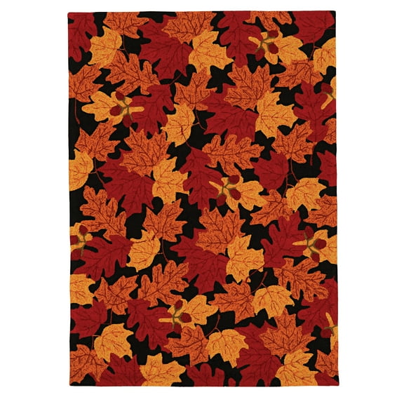 Trio Autumn Black Area Rug 8x10 Artistic Design Easy Care Contemporary Style