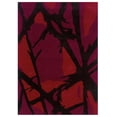 thumbnail image 1 of Trio Branches Charcoal Red Area Rug 5x7 Contemporary Transitional Design, 1 of 3