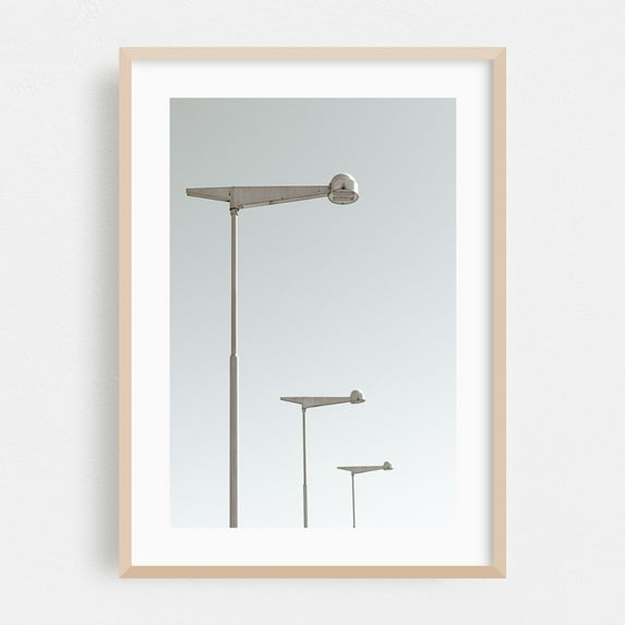Trio - Buenos Aires Argentina Photography Minimalist Street Photography Architecture Abstract Vintage Cityscape Mid-Century Modern Oak Framed Wall Art Print 20 x 30 inches