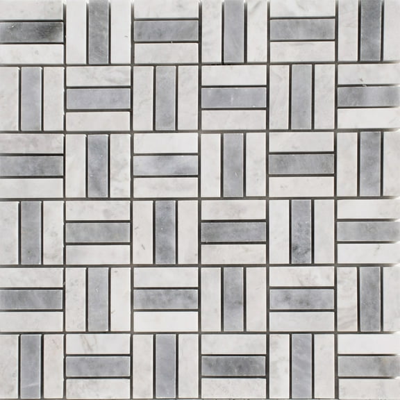 Trio Carrara & Tahoe Honed Marble Mosaic Tile