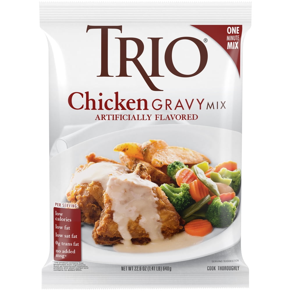 Trio Chicken Gravy Mix, Gravy Sauce Mix with No Added MSG, 22.6 oz