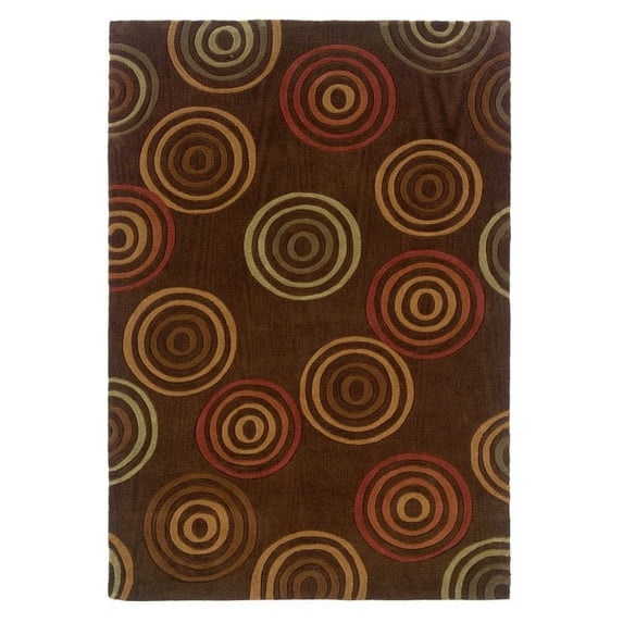 Linon Trio TAB301 Rug 5' x 7' Chocolate and Terracotta Rectangle