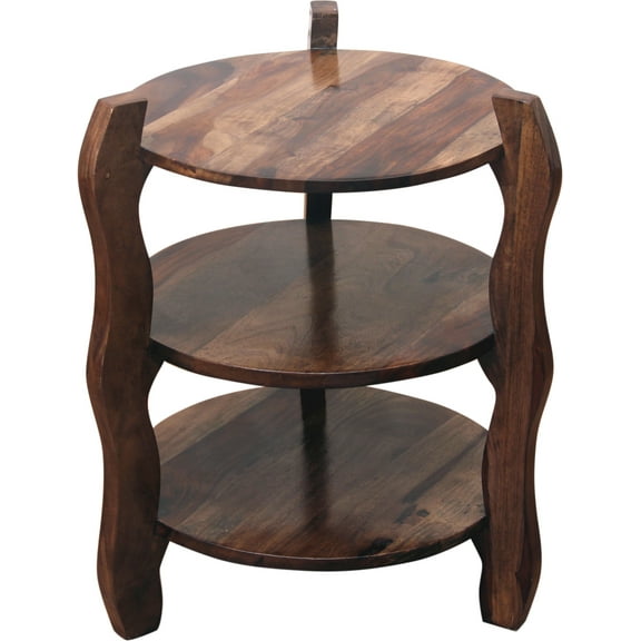 Trio End table with 3 Shelf in Wooden