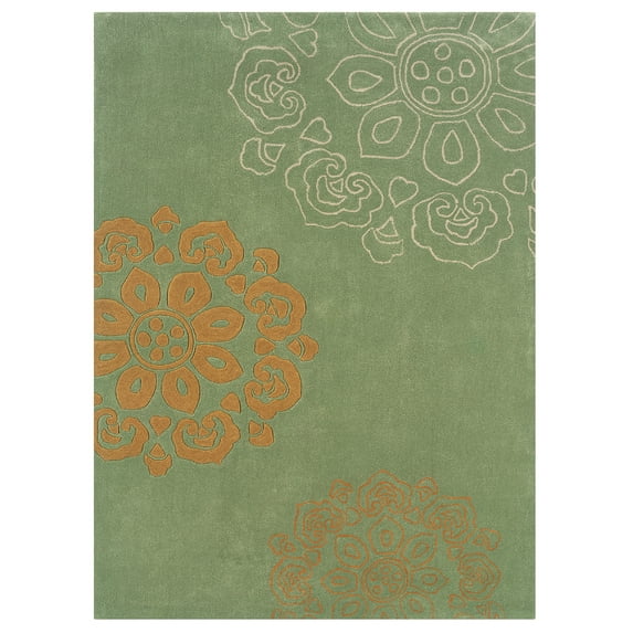 Trio Eryne Rug Pale Green 5x7 Transitional Contemporary Design