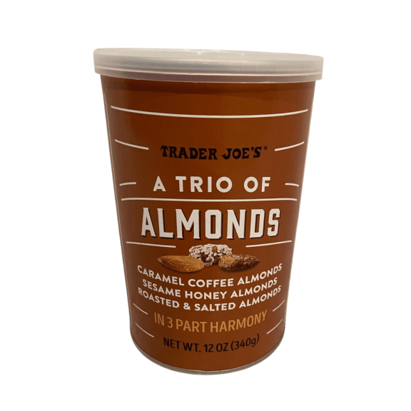 Trio Flavored Almonds, Caramel Coffee, Sesame Honey & Roasted Salted Almond Mix, 12 oz