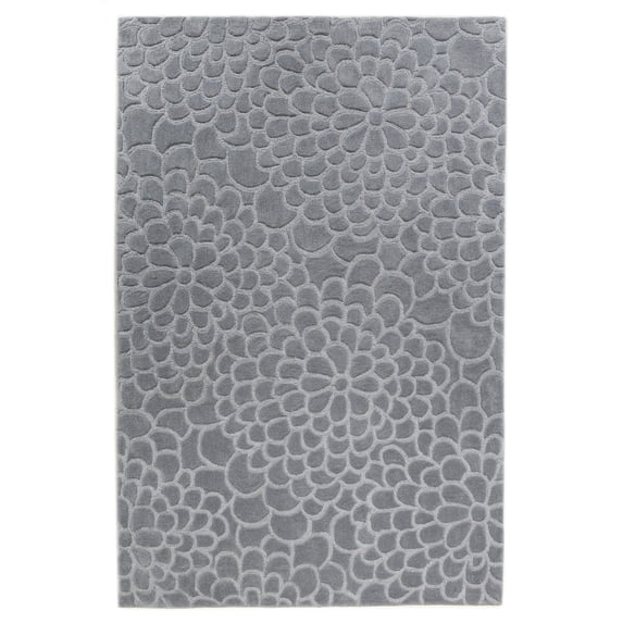 Trio Floral Rug Pale Blue 5x7 Transitional Contemporary Design