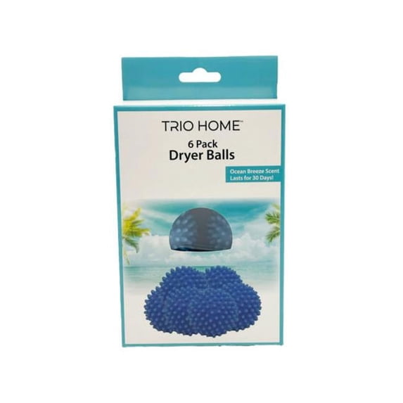 Trio Home Dryer Balls with Ocean Scent, Pack of 6 - Case of 8