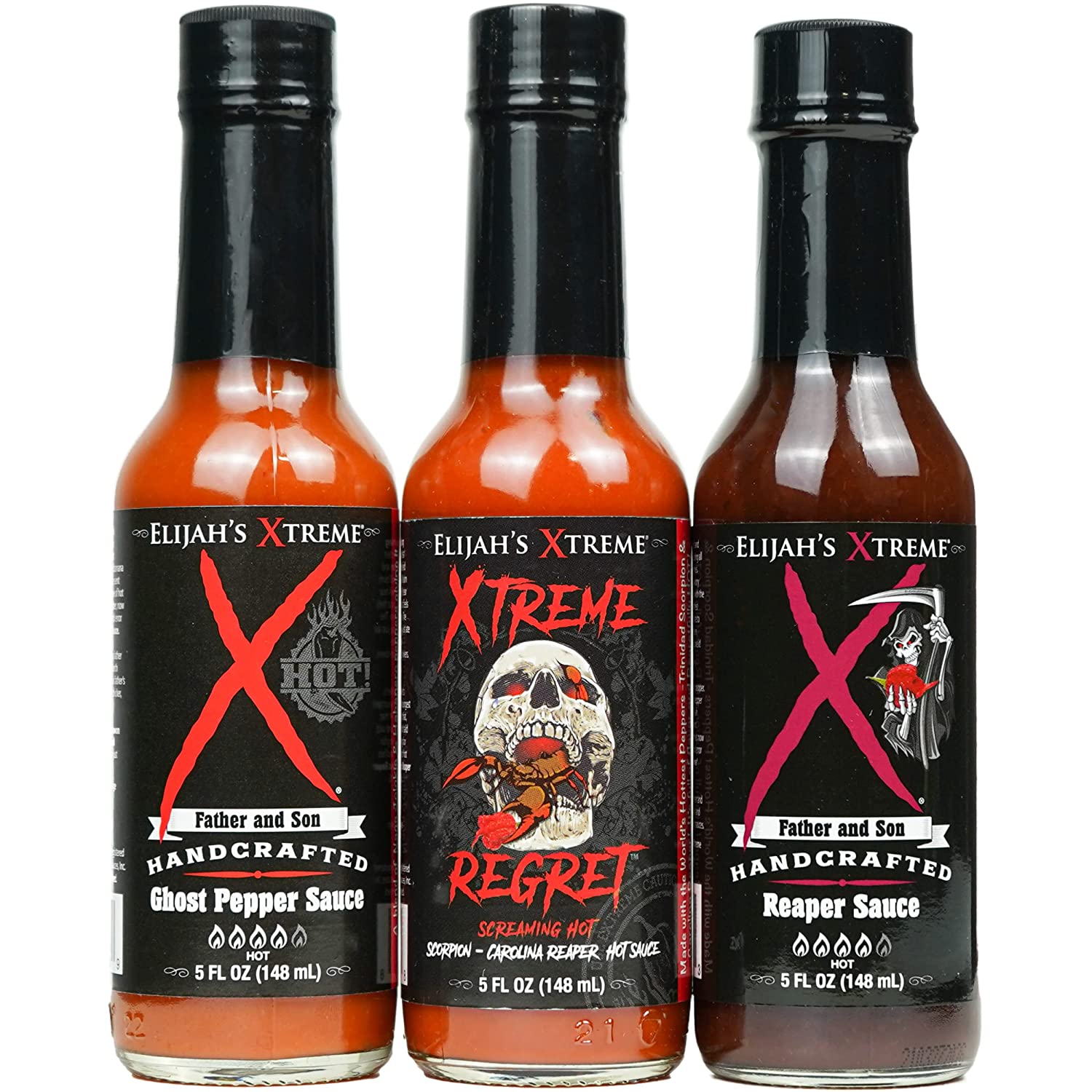 Trio Hottest Hot Sauce Variety Pack Includes Xtreme Regret Carolina ...