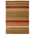 thumbnail image 1 of Trio Linear Green Rust Area Rug 5x7 Contemporary Transitional Design Modern, 1 of 5