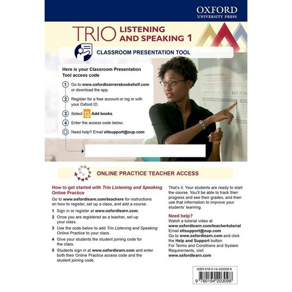 Trio Listening and Speaking Level One Teacher's Online Practice Pack with Classroom Presentation Tool (Other)