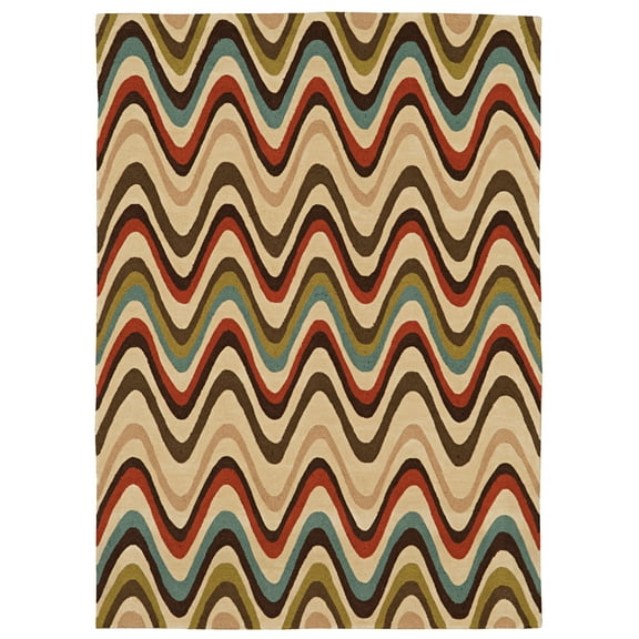 Trio Mouzi Sand Area Rug 5x7 Transitional Contemporary Design