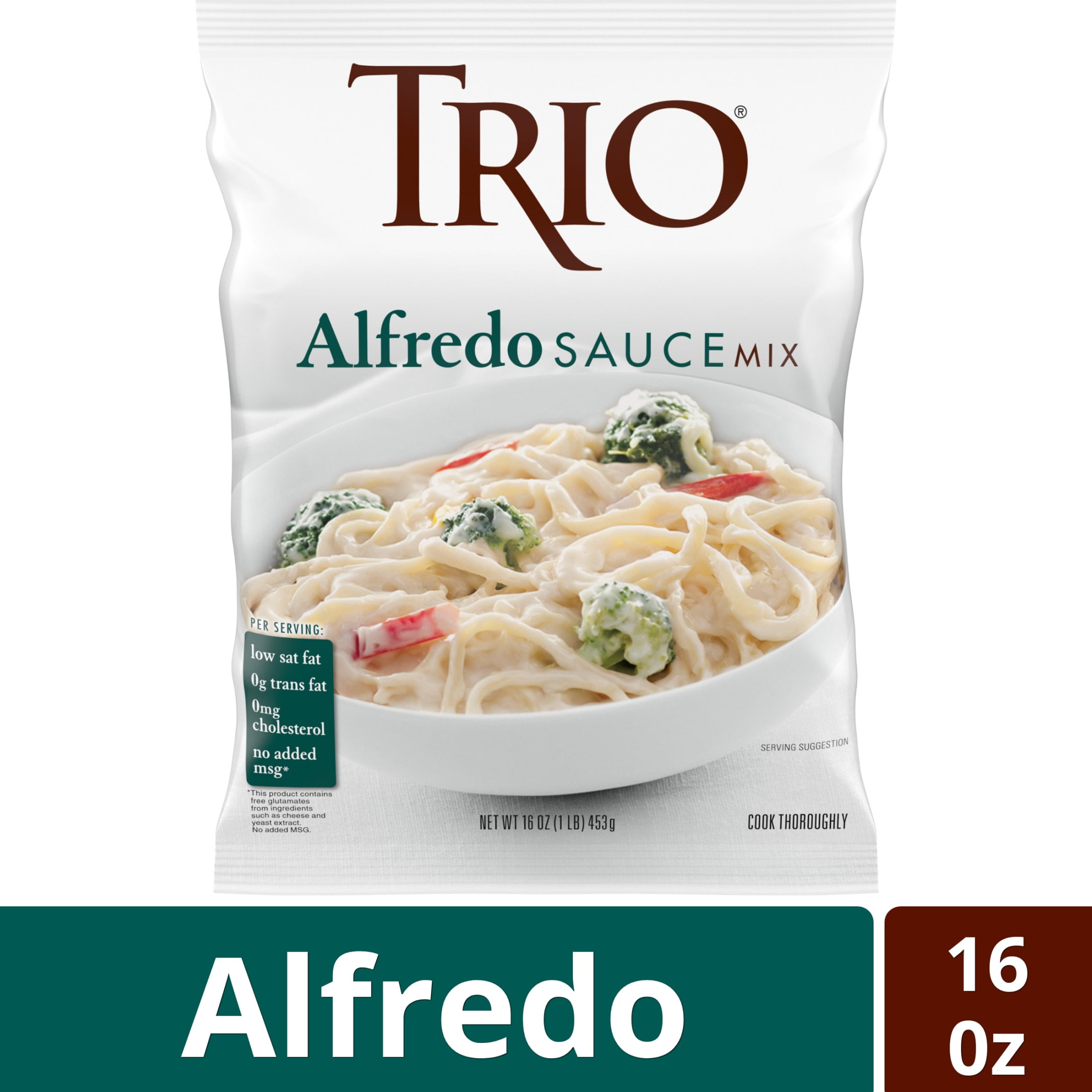Trio No Added MSG Alfredo Pasta Sauce, 16 oz Packet