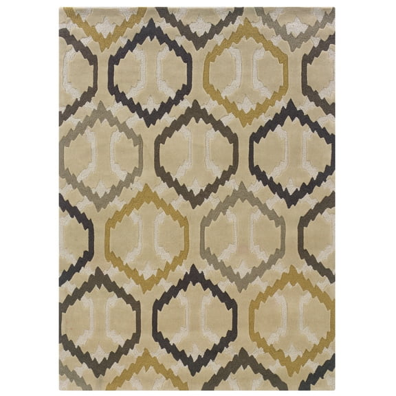 Trio Radley Cream Area Rug 5x7 Stylish Contemporary Design