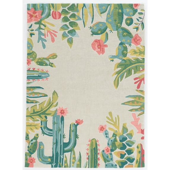 Trio Saguaro Ivory Multi Area Rug 5x7 Transitional Contemporary Design