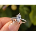 thumbnail image 1 of Trio Set Moissanite Christmas Ring 14K White Gold Finish 3.00 Carat Radiant Cut, 1 of 4