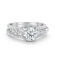 thumbnail image 1 of Trio Set Three Piece Wedding Ring Round CZ 925 Sterling Silver Size 8, 1 of 4