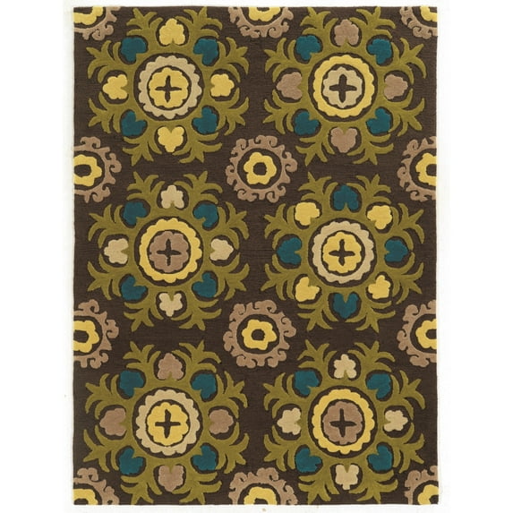 Trio Suzanni Rug Ivory Multi Chocolate 8x10 Transitional Contemporary Design