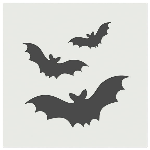 Trio of Bats Flying Halloween DIY Cookie Wall Craft Stencil - 4.5 Inch
