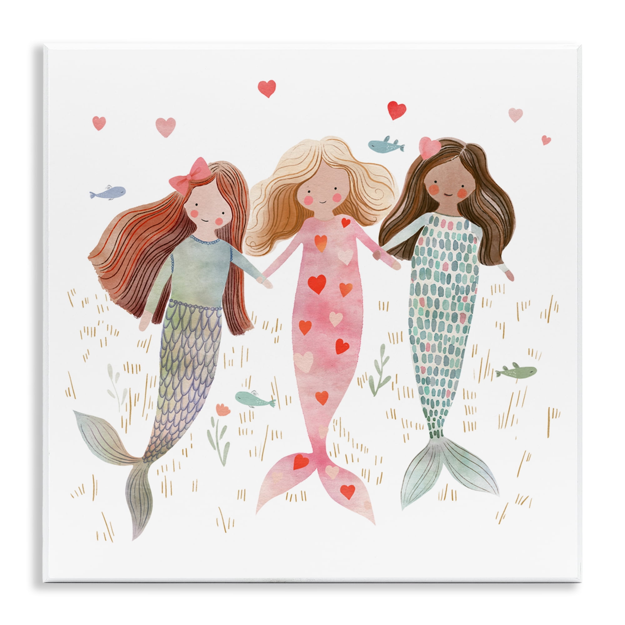 Trio of Mermaids Friendship Wall Plaque Art, design by Leah Straatsma