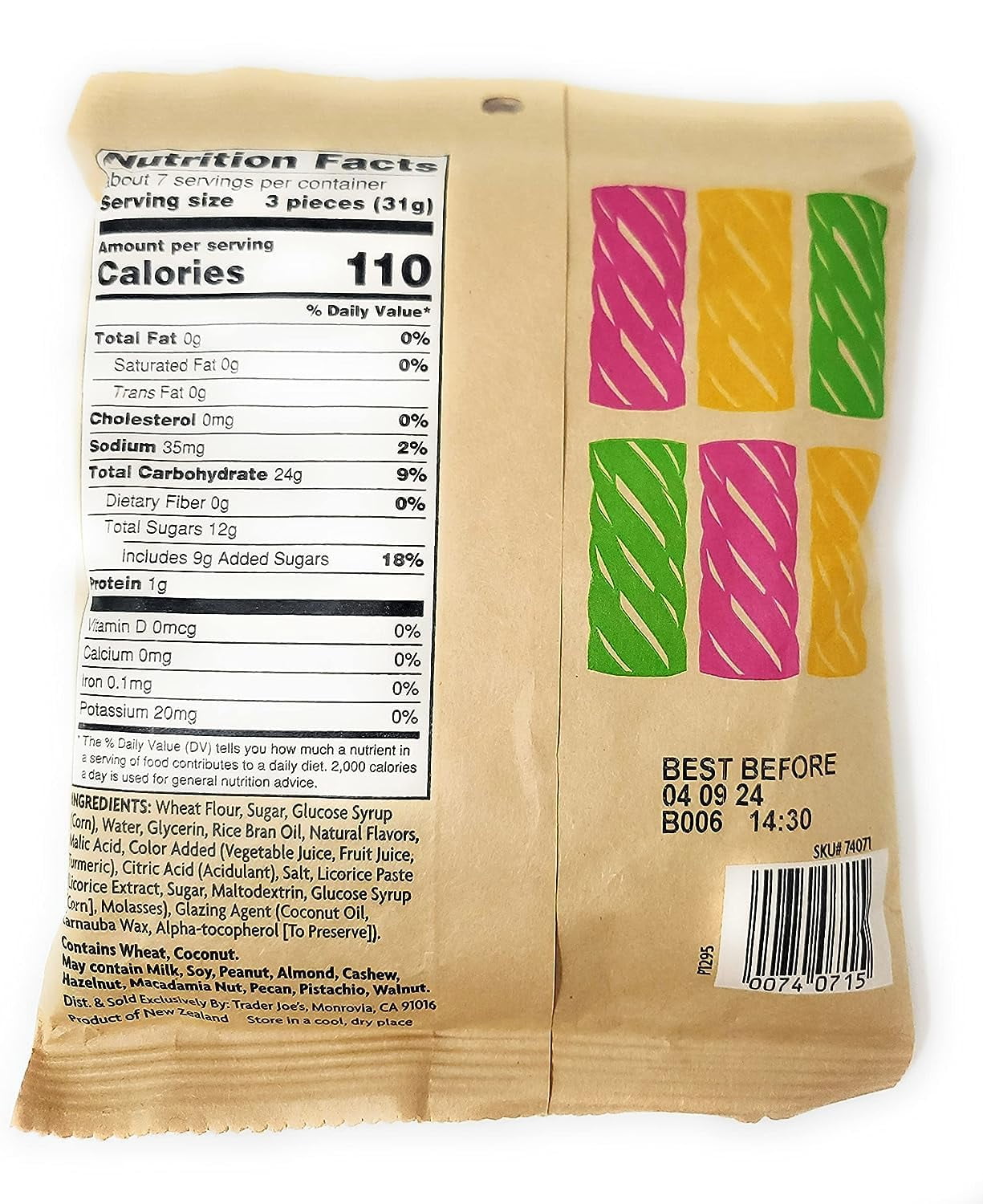 Trio of Soft Licorice s ~ Raspberry, , Green Flavor (Pack of 2 ...