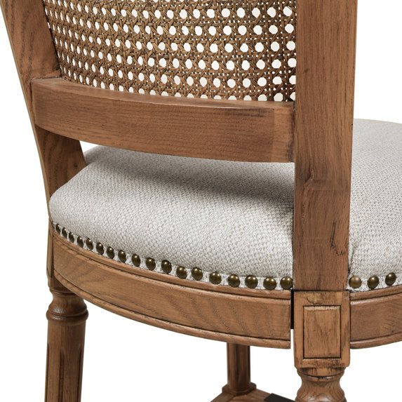 Triomphe Rattan Wicker High Back Armless Counter Bar Stool,White Pepper Stain Resistant High Performance Polyester,White Wood+Fabric+Rattan Furniture Dining Seating for Dining