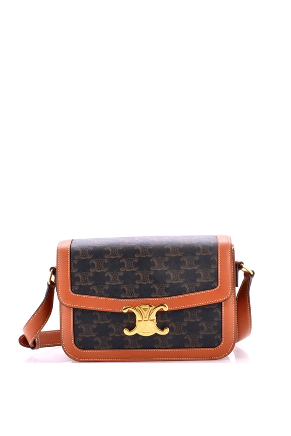 Triomphe Shoulder Bag Triomphe Coated Canvas Medium By Rebag