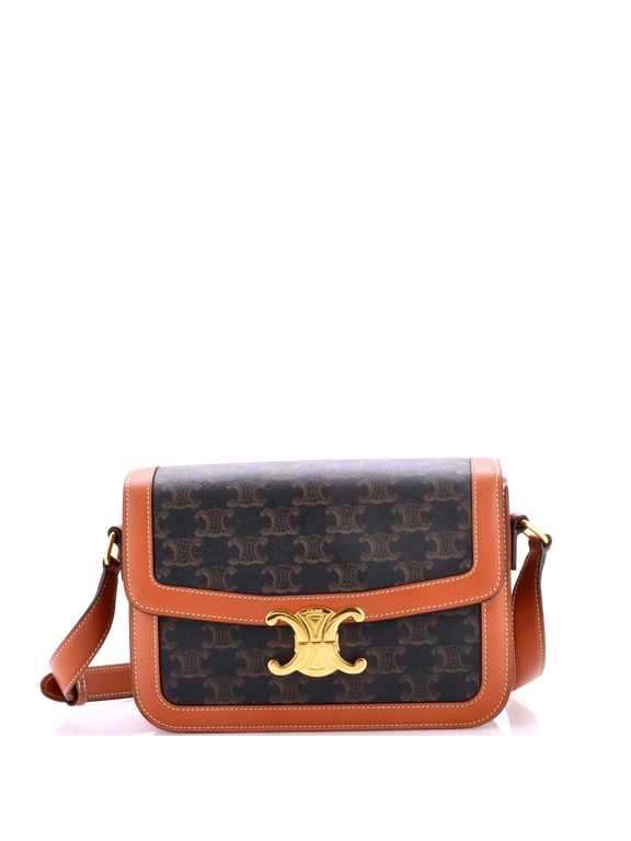 Triomphe Shoulder Bag Triomphe Coated Canvas Medium By Rebag