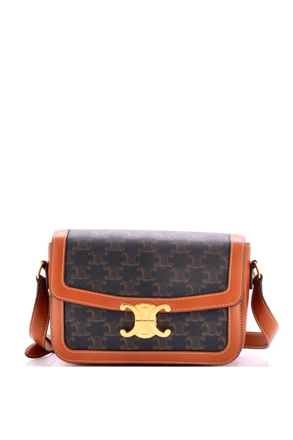Triomphe Shoulder Bag Triomphe Coated Canvas Medium By Rebag