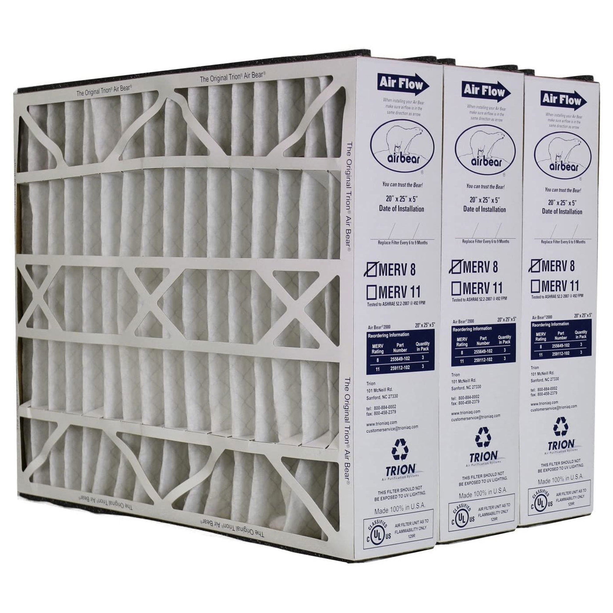 Trion MERV 8 20x25x5 Air Purifier Filter Pack