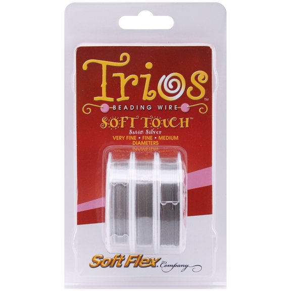 Trios Soft Touch Wire Assorted Sizes 10' 3/Pkg-Satin Silver, Pk 1, Soft Flex