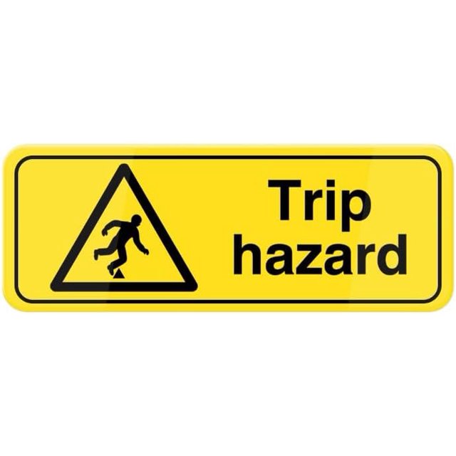 Trip Hazard Sign, 10 X 3 Inches Acrylic Warning Sign, Door Wall Labels