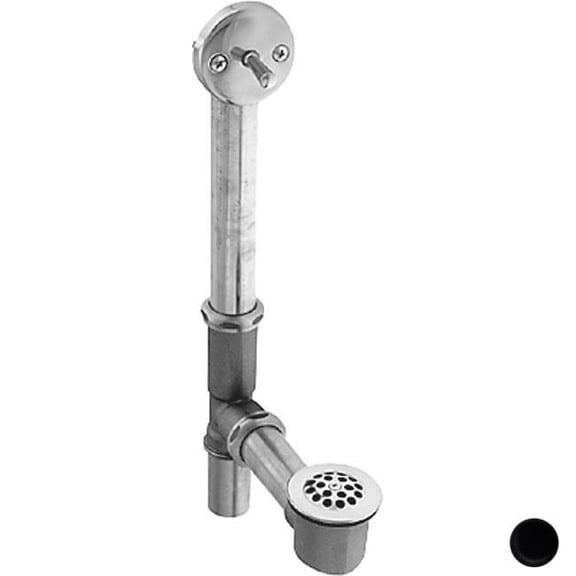 Trip Lever Bath Waste and Overflow with Beehive Strainer - Powder Coat Flat Black