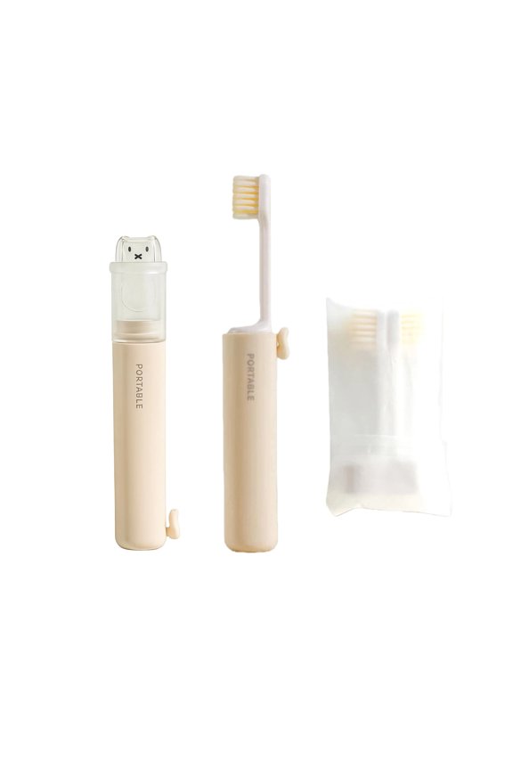 Trip Supplies, 2-in-1 Retractable Toiletries Set, 1 Retractable Toiletries & 2 Replacement Heads for Camping, Business Trip, Gym, Travel Essentials, Space Saving