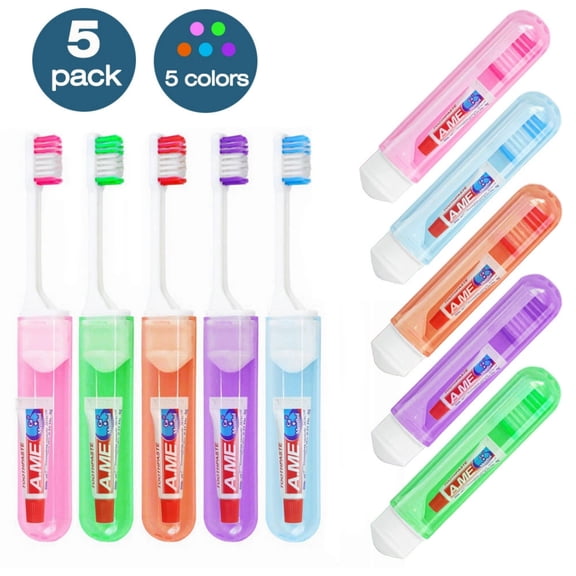 Trip Supplies, 5 Pack Travel Essential Convenient Toiletries Set for Adults Kids, Camping Business Trip Gym Travel Essentials, Space Saving Hygienic