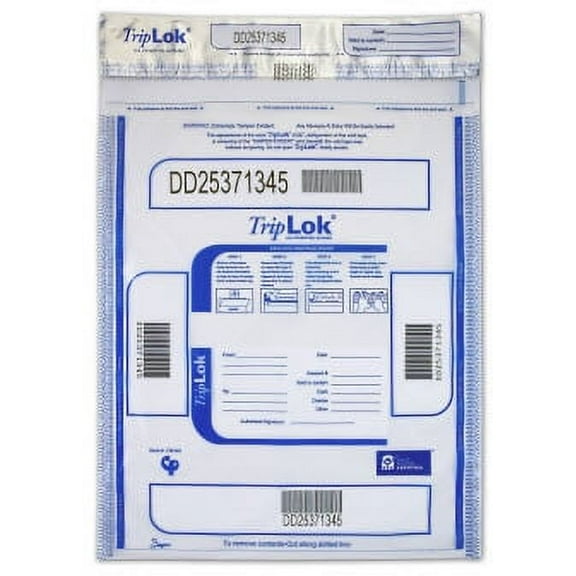 TripLOK 12 x 16 Currency Deposit Bag, White, 1 Pocket