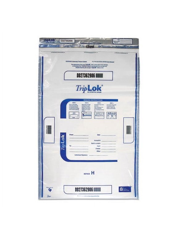 Deposit Bag, 19 x 23, 4 mil Thick, Plastic, Clear, 50/Pack