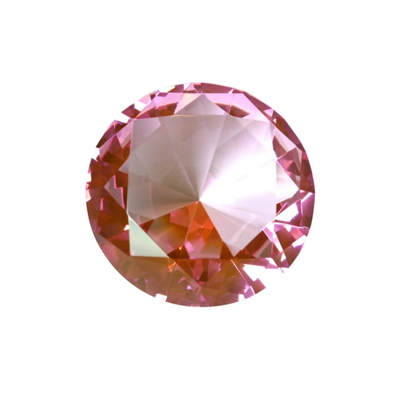 Tripact 100 mm Ice Pink Diamond Shaped Jewel Crystal Paperweight