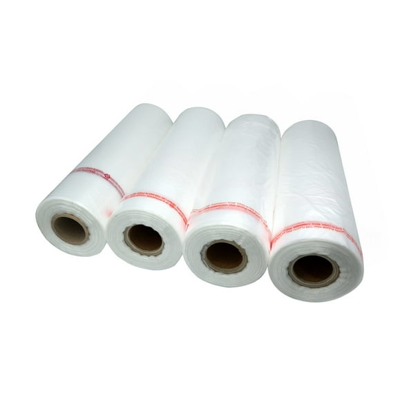 Tripact 11" x 19" HDPE Plastic Produce Bag Roll, Grocery Bag for Fruits Vegetable - 4 Roll (1200pcs) 001