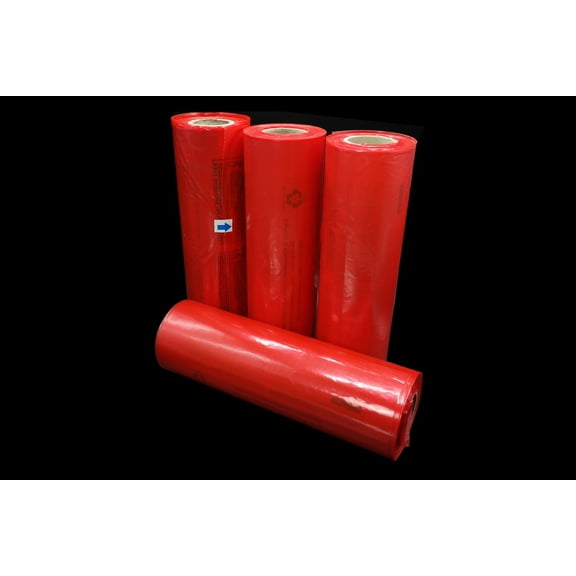 Tripact 11" x 19" LDPE RED Plastic Flat Open Poly Bag Roll 1.25 mil - 8 Roll (920pcs) 001