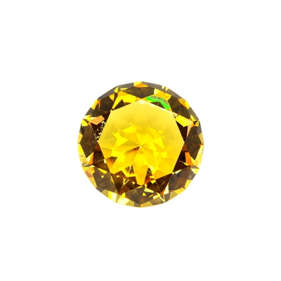 Tripact Original Color 100mm (4 inch) True Yellow Gold Diamond Shaped Jewel Crystal Paperweight A Grade 05
