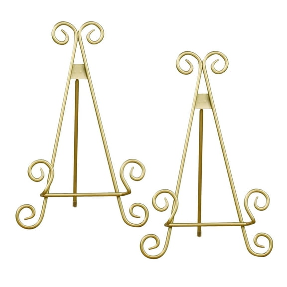 Tripar 11" Stratford Gold Metal Easel for Plates, Artwork, Framed Photographs (2 Pack)